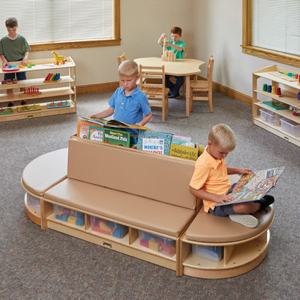 Banquette modulable - READ-A-ROUND - Jonti-Craft, Inc. - contemporaine / en bois / avec dossier