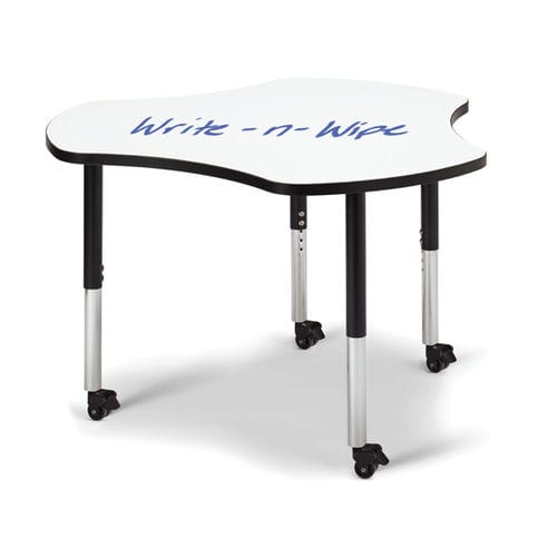Table d'enseignement contemporaine - BERRIES® : COLLABORATIVE HUB - Jonti-Craft, Inc. - en stratifié / en acier / ronde