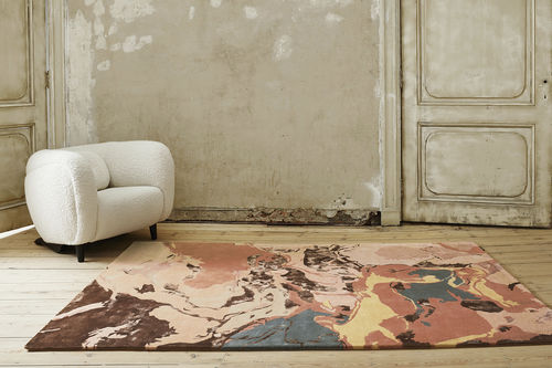 Tapis contemporain - MISTRAL TERRACOTTA - SERGE LESAGE - à motif / en laine de Nouvelle Zélande / en tencel®