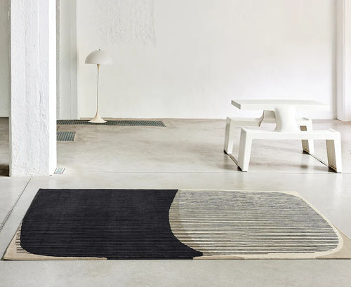 Tapis contemporain - SNOOP  - SERGE LESAGE - à rayures / en laine de Nouvelle Zélande / rectangulaire