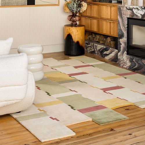 Tapis design original - BIZI GUETHARY - SERGE LESAGE - à rayures / en laine / en laine de Nouvelle Zélande