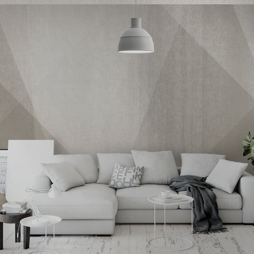 Papier peint contemporain - DESIGNLUX #5  - Papiers de Paris - géométrique / aspect tissu / gris