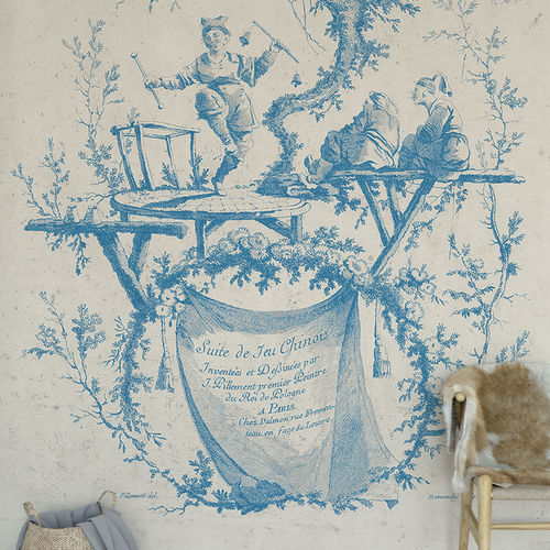 Papier peint classique - CHINESE DECOR  - Papiers de Paris - croquis / scène / aspect papier peint