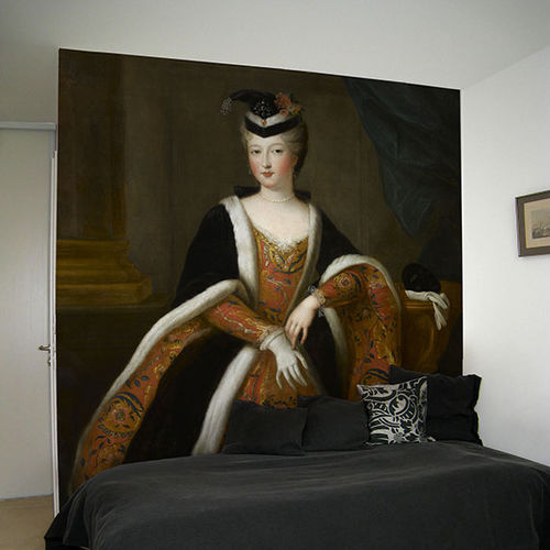 Papier peint de style - LADY IN RED DRESS - Papiers de Paris - tableau de maître / aspect papier peint / marron