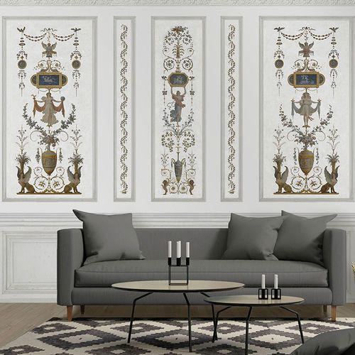 Panneau décoratif de revêtement - BOUDOIR DE LA REINE - GROTESQUE N°8 - Papiers de Paris - mural / à grande résistance / en bois