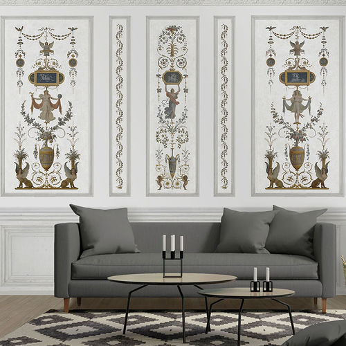 Panneau décoratif mural - BOUDOIR DE LA REINE - GROTESQUE N°2 - Papiers de Paris - à grande résistance / en bois / en papier