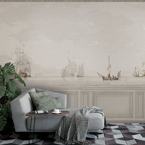 Papier peint contemporain - CALM SEA - Papiers de Paris - à motif nature / panoramique / aspect tissu