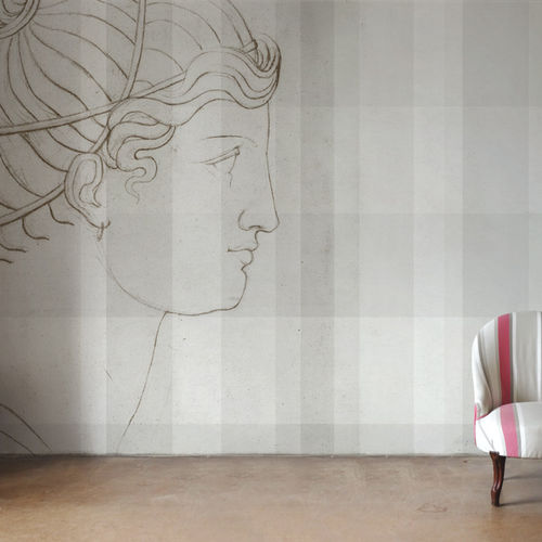 Papier peint contemporain - PORTRAIT - Papiers de Paris - scène / aspect tissu / beige