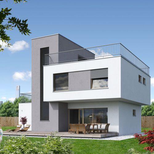 Maison préfabriquée - EK 040 - ekokoncept, wooden prefabricated buildings, d.o.o - sur l'arbre / contemporaine / à 2 étages