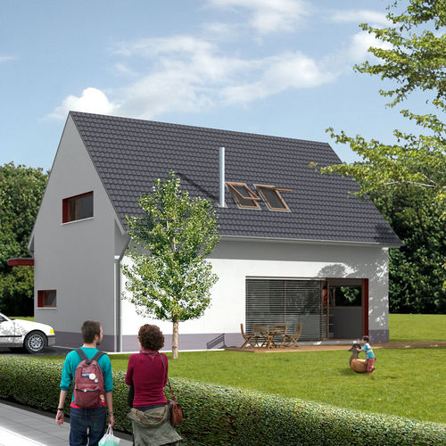 Maison préfabriquée - EK 001 - ekokoncept, wooden prefabricated buildings, d.o.o - contemporaine / à 2 étages / en bois