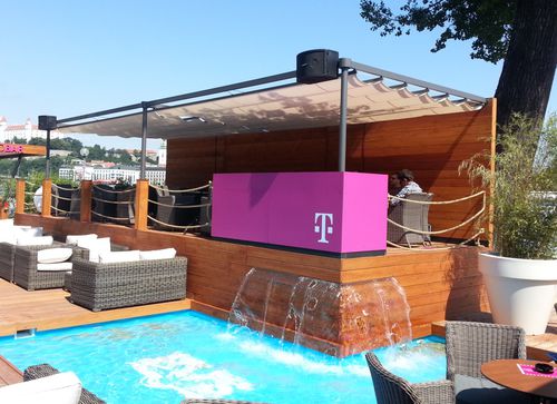 Pergola autoportée - LEAF - Shadelab - en aluminium / couverture en toile / professionnelle