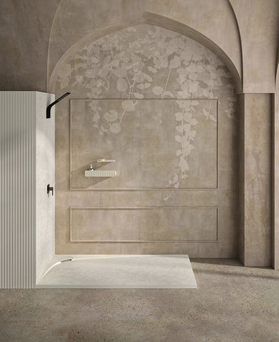 Receveur de douche demi-lune - SFERA - Fiora - à poser / en composite / avec écoulement en un point