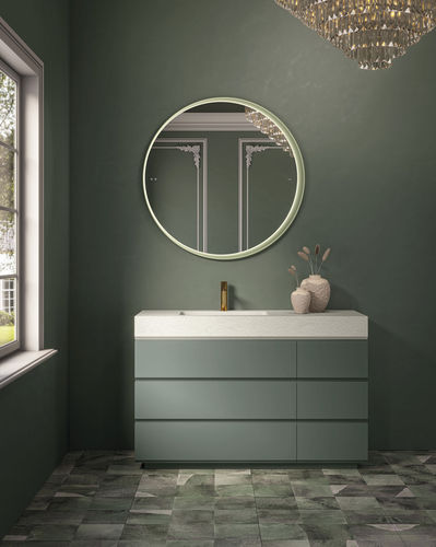 Miroir de salle de bain mural - MOTIF R - Fiora - pour sanitaire / contemporain / rond