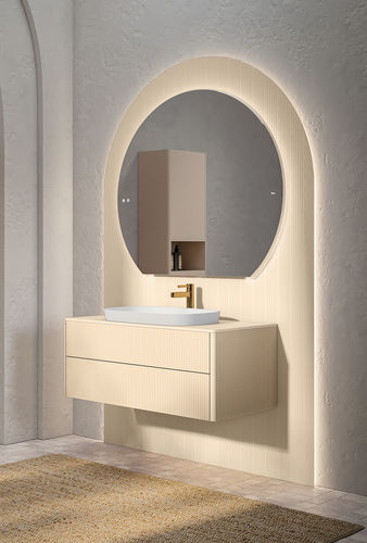 Miroir de salle de bain mural - NOTTE - Fiora - pour sanitaire / moderne / en arc de cercle