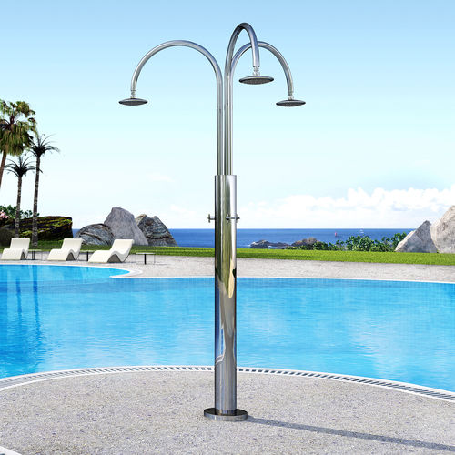 Douche de jardin de piscine - MELODY CYLINDER 3B - Inoxstyle - en acier inoxydable