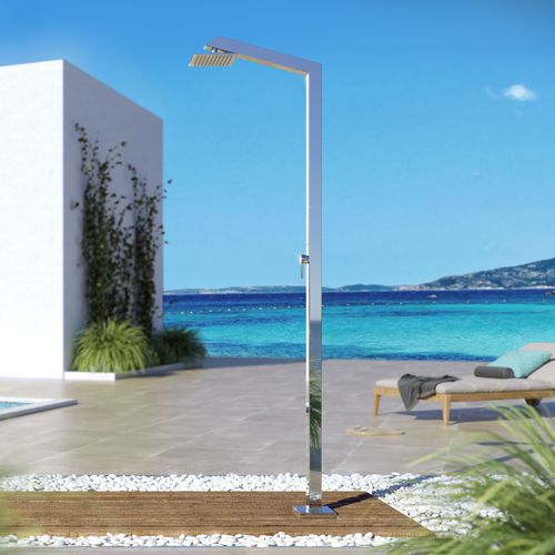 Douche d'extérieur de piscine - TECNO CUBE M e6 - Inoxstyle - en acier inoxydable / résidentielle / professionnelle