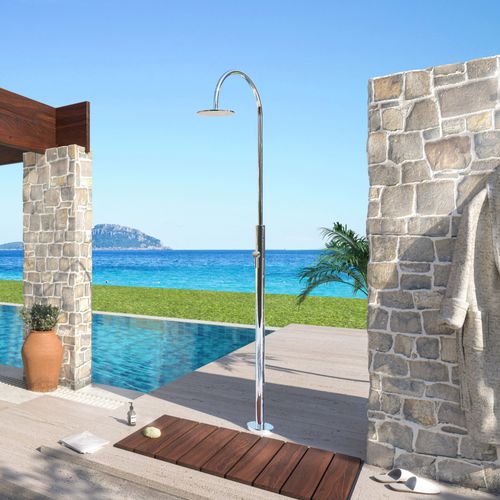 Douche d'extérieur de piscine - ARIA CYLINDER e6 - Inoxstyle - classique / en acier inoxydable poli / résidentielle