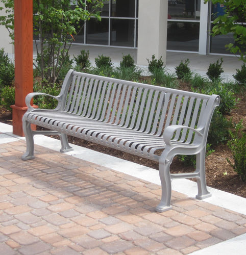 Banc public classique - MLB300 - Maglin Site Furniture - en ipé / en acier / en fonte d'aluminium
