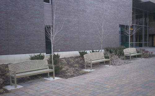 Banc public classique - MLB450 - Maglin Site Furniture - en ipé / en acier / en plastique recyclé