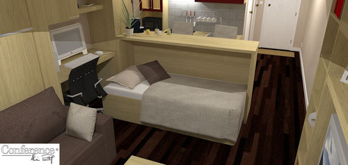 Lit escamotable - DIMITRI - CONCEPT APPART - LIFTSECURITY - simple / contemporain / en bois
