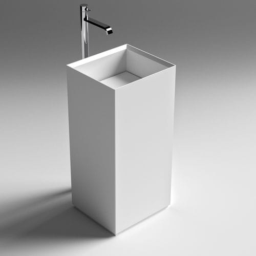 Vasque sur pied - TESO - SIGN - en Solid Surface / carrée / contemporaine