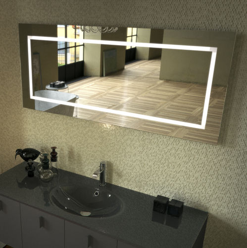 Miroir de salle de bain mural - CORNICE - SIGN - contemporain / rectangulaire / en acier
