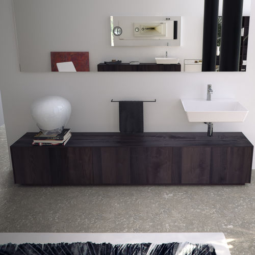 Meuble vasque double - GESTALT NEUTRA - SIGN - suspendu / en bois / contemporain