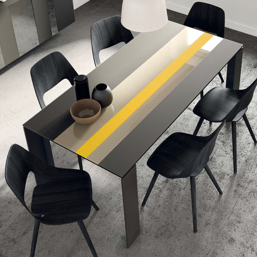 Table à manger contemporaine - T11  - VIVE - MUEBLES VERGE S.L. - en bois / en céramique / en verre laqué