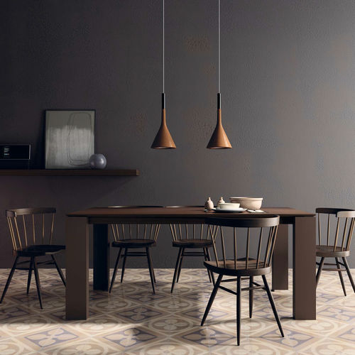 Table à manger contemporaine - T06  - VIVE - MUEBLES VERGE S.L. - en bois / en céramique / en verre laqué