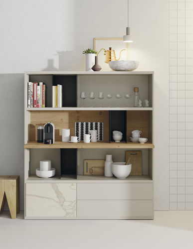 Bibliothèque modulable - EST109 - VIVE - MUEBLES VERGE S.L. - contemporaine / en bois laqué / en chêne