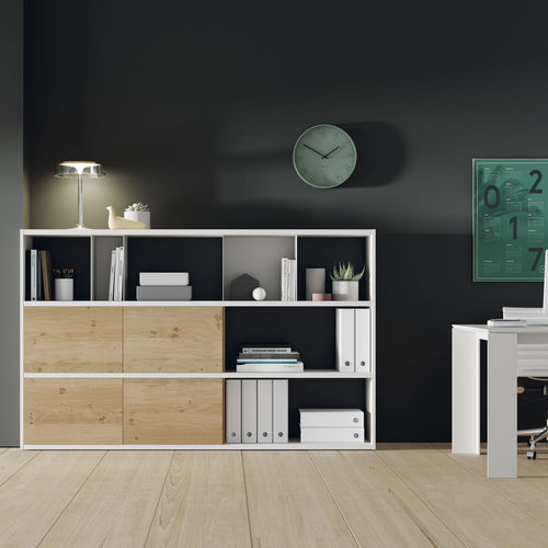 Bibliothèque modulable - EST110 - VIVE - MUEBLES VERGE S.L. - contemporaine / en bois laqué / en chêne