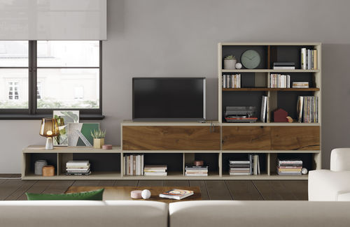 Ensemble TV mural contemporain - EST115 - VIVE - MUEBLES VERGE S.L. - en bois laqué