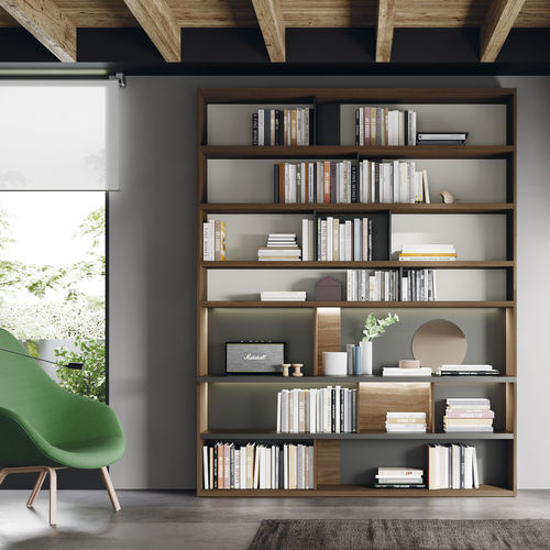 Bibliothèque modulable - EST118 - VIVE - MUEBLES VERGE S.L. - haute / contemporaine / en bois laqué