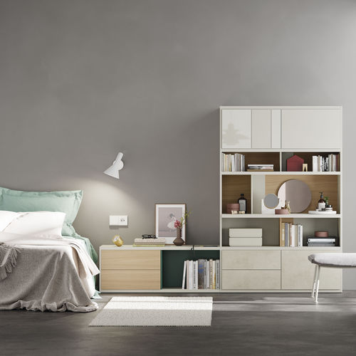 Bibliothèque modulable - EST119 - VIVE - MUEBLES VERGE S.L. - contemporaine / en bois laqué / en chêne