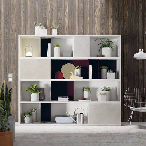 Bibliothèque modulable - EST125 - VIVE - MUEBLES VERGE S.L. - contemporaine / en bois laqué / en céramique