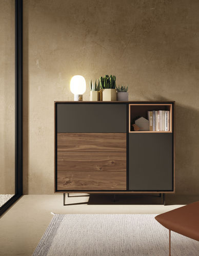 Buffet contemporain - BOOK 04 - VIVE - MUEBLES VERGE S.L. - en bois laqué / en noyer