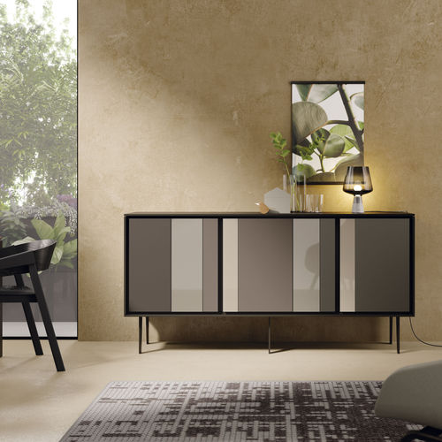 Buffet contemporain - BOOK 05 - VIVE - MUEBLES VERGE S.L. - en bois laqué / en verre / modulaire