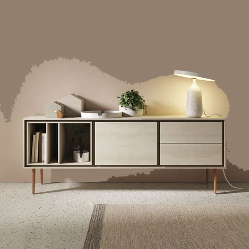 Buffet sur pieds hauts - BOOK 14 - VIVE - MUEBLES VERGE S.L. - contemporain / en bois laqué / en céramique