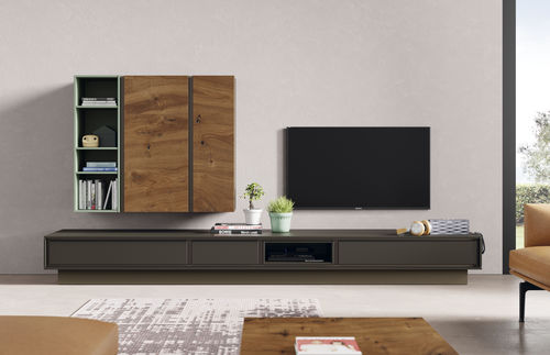 Ensemble TV mural contemporain - BOOK 18 - VIVE - MUEBLES VERGE S.L. - en bois laqué / en chêne