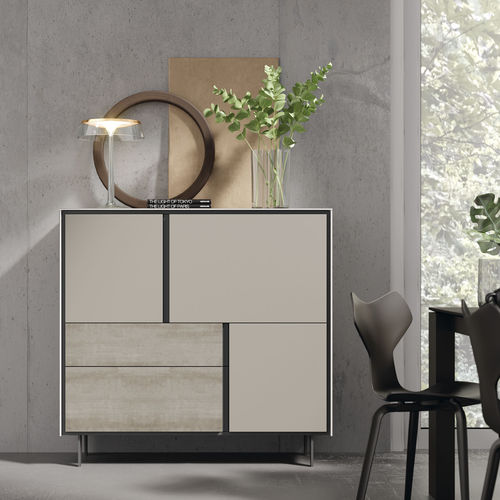 Buffet contemporain - BOOK 26 - VIVE - MUEBLES VERGE S.L. - en bois laqué / en céramique / modulaire