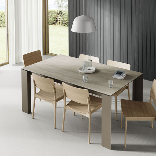 Table à manger contemporaine - TAVOLE 103 - VIVE - MUEBLES VERGE S.L. - en céramique / avec piètement en métal laqué / rectangulaire