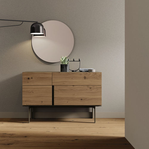 Meuble d'entrée contemporain - ON RECIBIDOR 4 - VIVE - MUEBLES VERGE S.L. - en chêne / en bois laqué / avec miroir