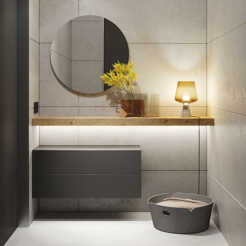 Meuble d'entrée contemporain - ON RECIBIDOR 5 - VIVE - MUEBLES VERGE S.L. - mural / en chêne / en bois laqué