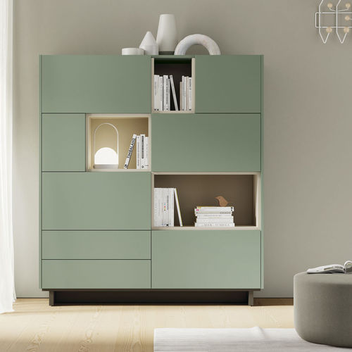 Buffet haut - ON APARADOR 16 - VIVE - MUEBLES VERGE S.L. - contemporain / en bois laqué mat / avec étagère
