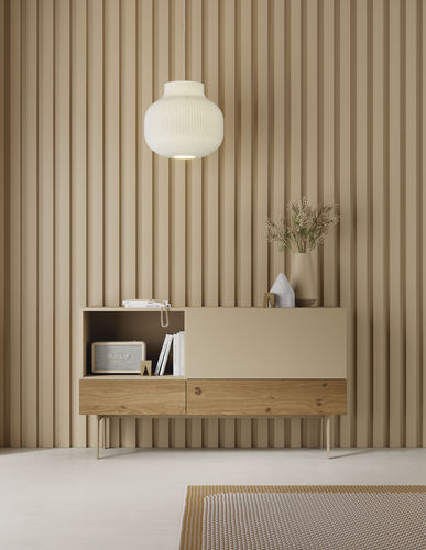 Buffet contemporain - COMPACT APARADOR 3 - VIVE - MUEBLES VERGE S.L. - en chêne / plaqué bois / en bois laqué mat