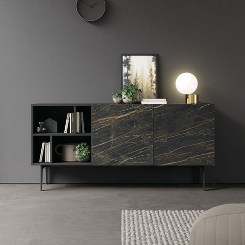 Buffet moderne - COMPACT APARADOR 11 - VIVE - MUEBLES VERGE S.L. - en bois laqué mat / en céramique / avec étagère