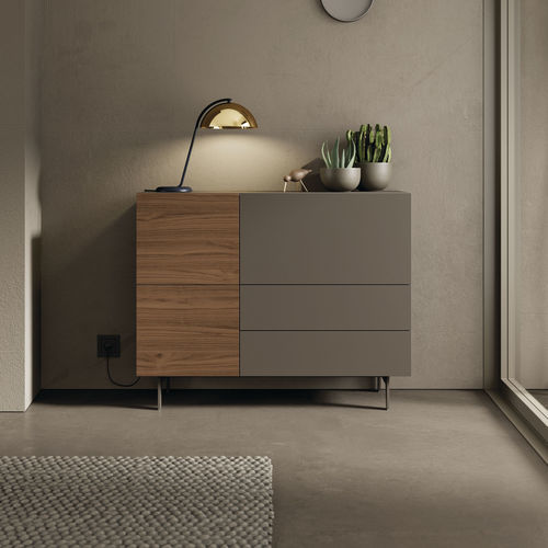 Buffet moderne - COMPACT APARADOR 20 - VIVE - MUEBLES VERGE S.L. - en noyer / plaqué bois / en bois laqué mat