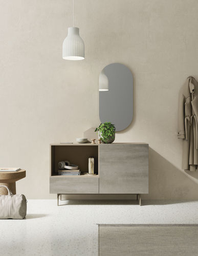 Buffet contemporain - COMPACT RECIBIDOR 1 - VIVE - MUEBLES VERGE S.L. - en bois laqué mat / en cristal / en céramique