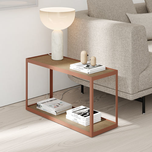 Table d'appoint contemporaine - KUB 1 - VIVE - MUEBLES VERGE S.L. - en placage de bois / avec piètement en métal laqué / rectangulaire