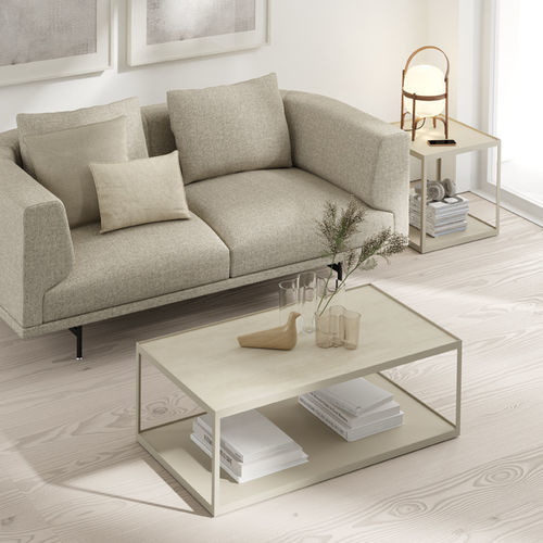 Table d'appoint contemporaine - KUB 3 - VIVE - MUEBLES VERGE S.L. - en MDF laqué / avec piètement en métal laqué / rectangulaire